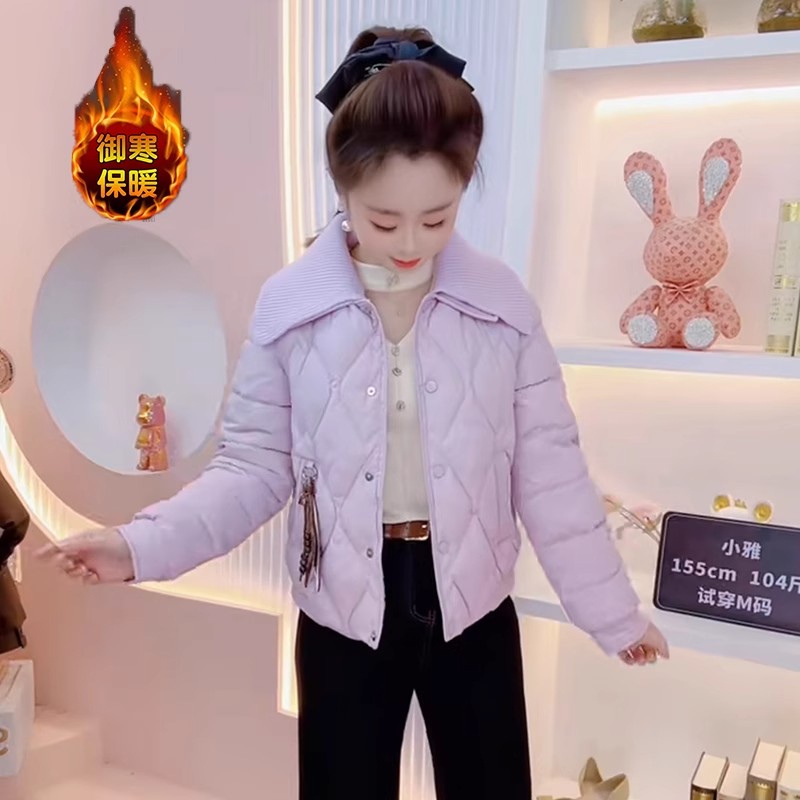 时尚洋气棉衣棉服女2025冬季新款小个子修身百搭棉袄保暖棉衣外套