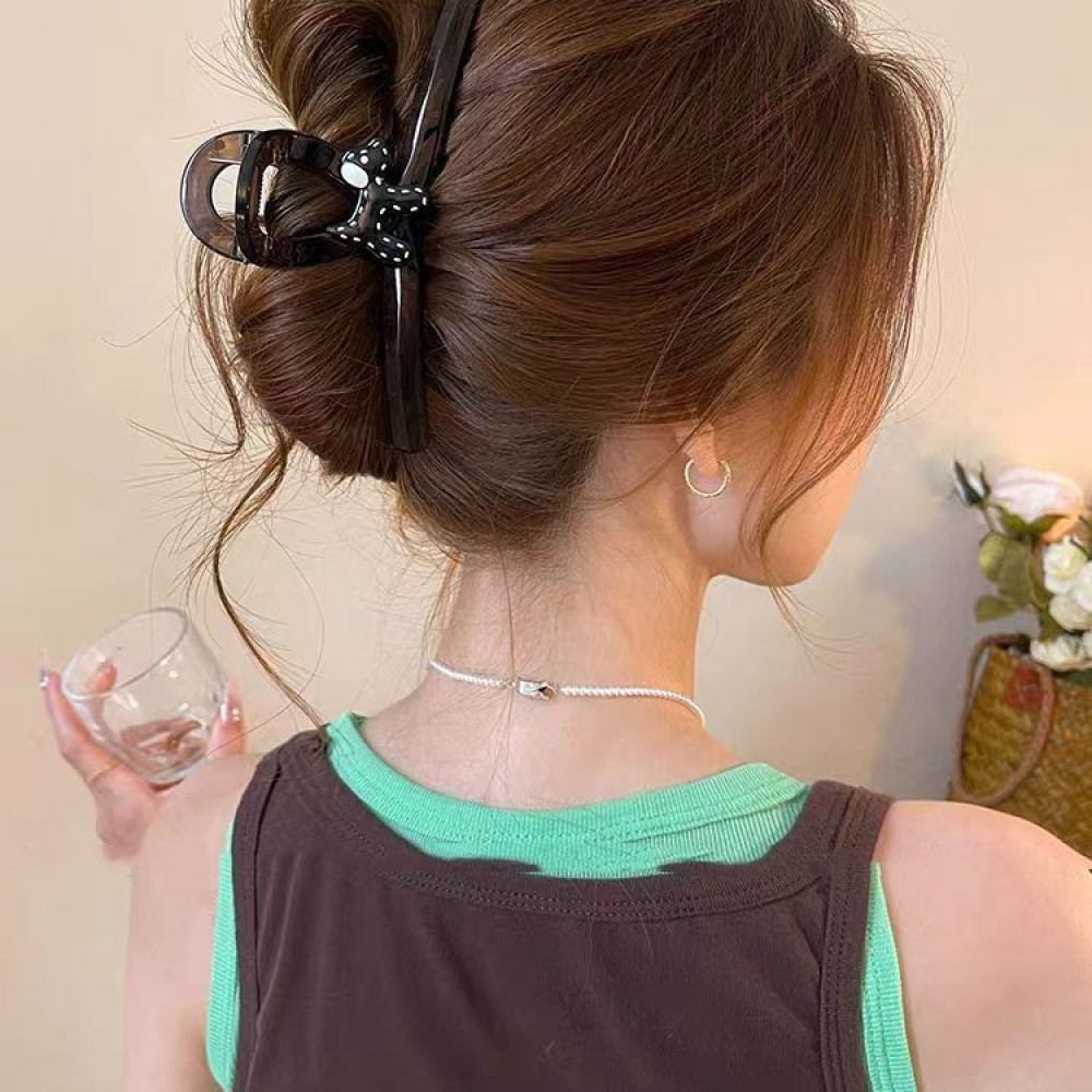 亚克力小狗头发抓夹女高级感2025新款发夹大号发量大后脑勺鲨鱼夹