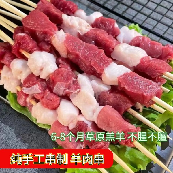 V5羊肉串烧烤食材原味羊肉串批发商用