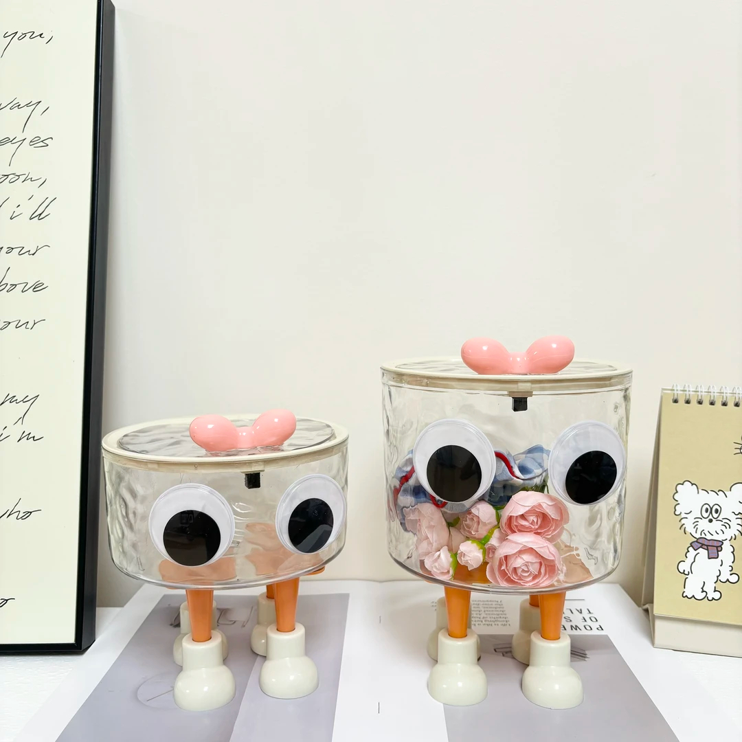 大容量收纳盒带盖防尘发饰皮筋头绳发卡发夹桌面整理盒收纳桶可爱