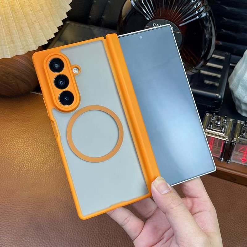 适用三星Galaxyfold7折叠手机壳磁吸肤感双中轴全包防摔W26保护