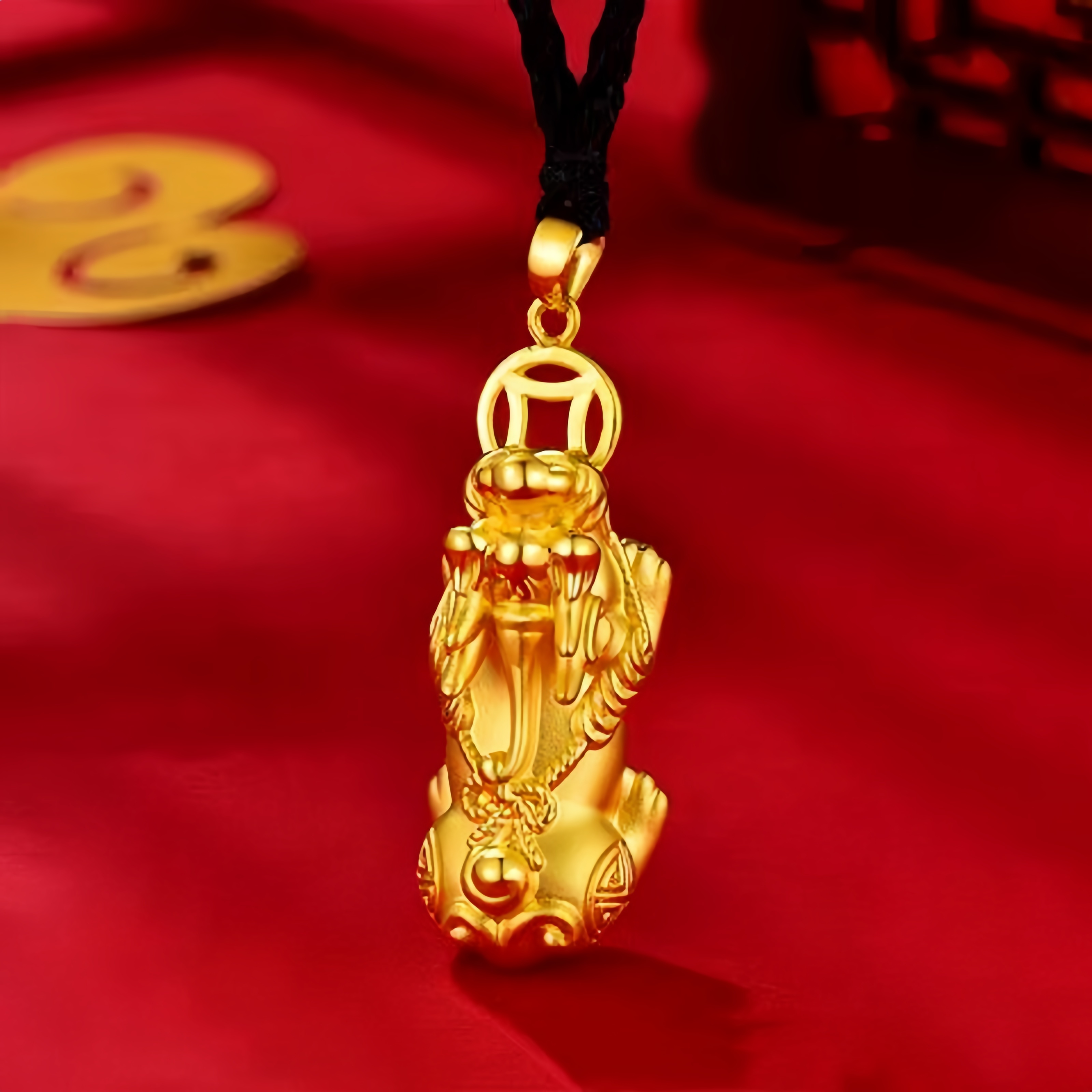 合金吊坠 百搭金色有求必应貔貅吊坠合金实心挂坠素款男士饰品