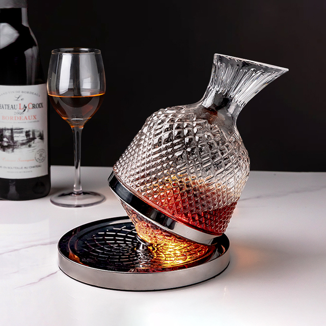 旋转醒酒器不倒翁家用高级感红酒架摆件轻奢高档餐边柜酒柜装饰品