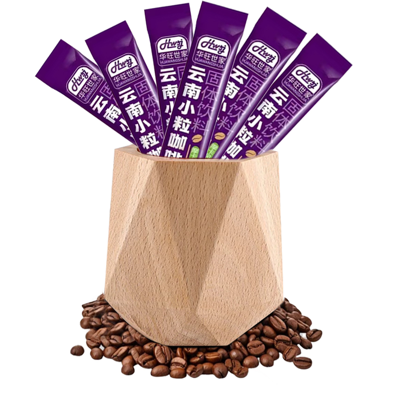 华旺小粒咖啡粉云南速溶咖啡粉摩卡风味固体饮料条装咖啡粉三合一
