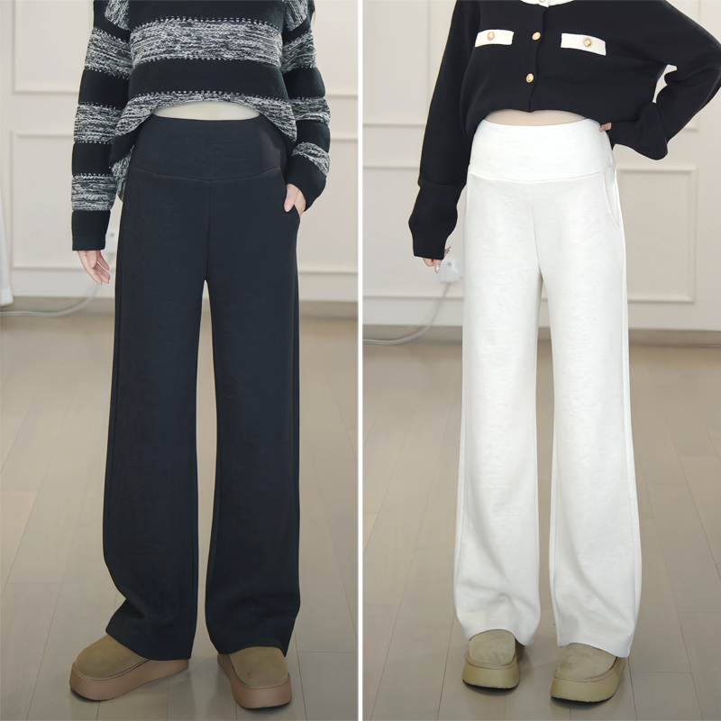 醋酸软羊毛丨孕妇秋冬加厚加绒显瘦窄版阔腿一体式托腹裤舒适面料