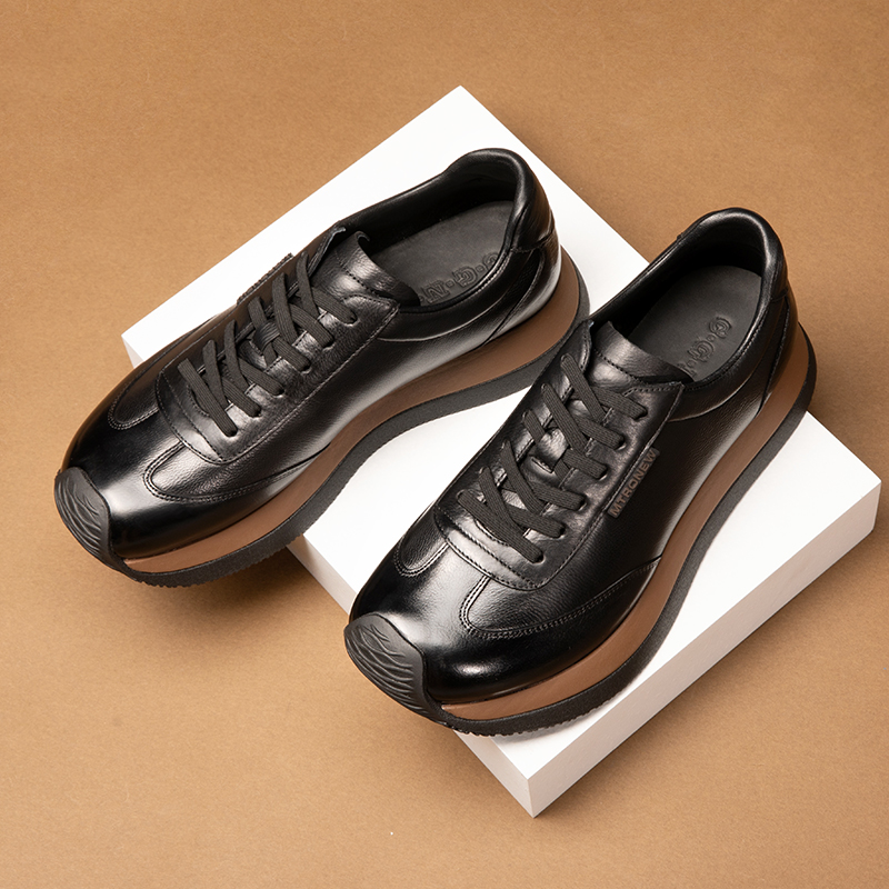 【健步软弹轻系列】新品百搭增高轻便休闲鞋男软底运动慢跑鞋