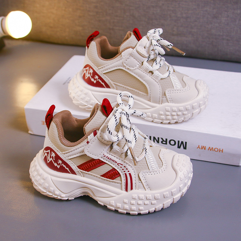 宝宝鞋春秋新款儿童防滑运动鞋男童跑步鞋女童休闲老爹鞋小童防水