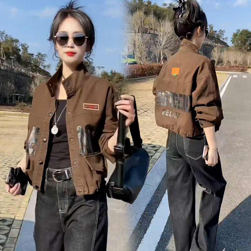 时尚妈妈牛仔马甲女宽松百搭长袖背心刺绣短外套春秋休闲坎肩马夹