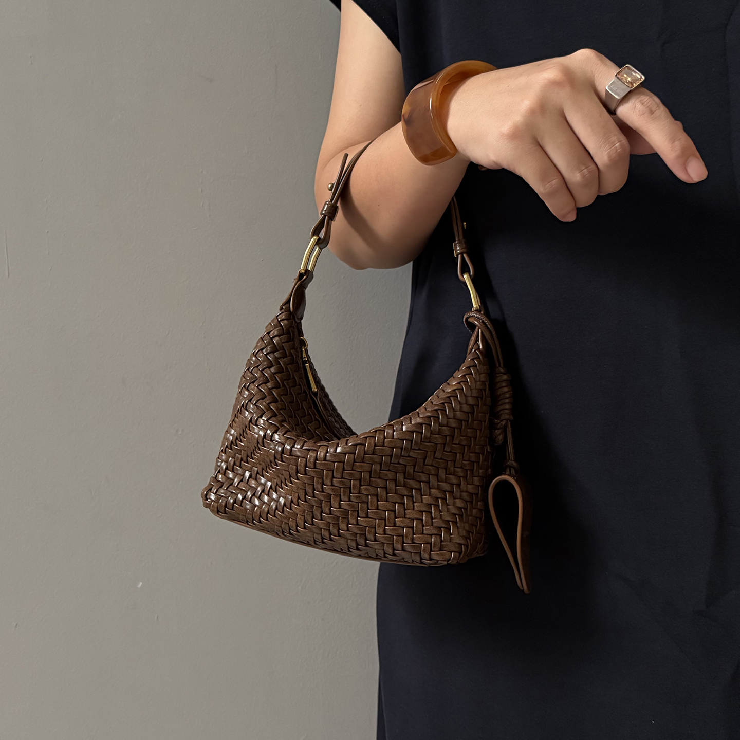 手工编织饭盒包复古老钱风饺子包日常手拎小包百搭单肩包斜挎包女