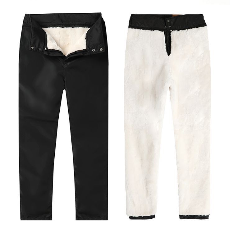 冬季活里活面可拆卸羊皮裤
