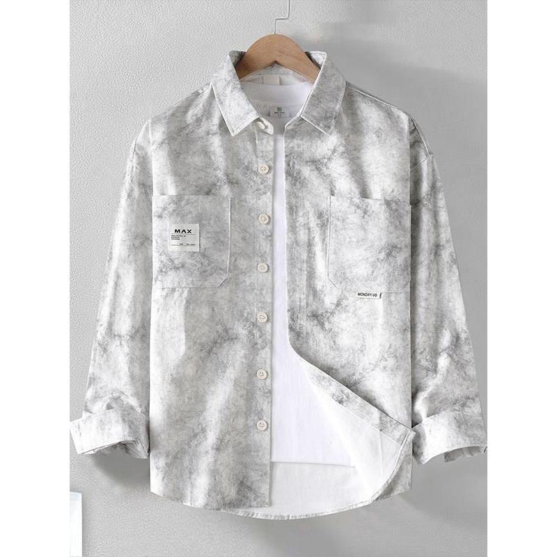 FAVMARTHA新潮男士春秋冬宽松单排扣字母绣花休闲帅气百搭外套上