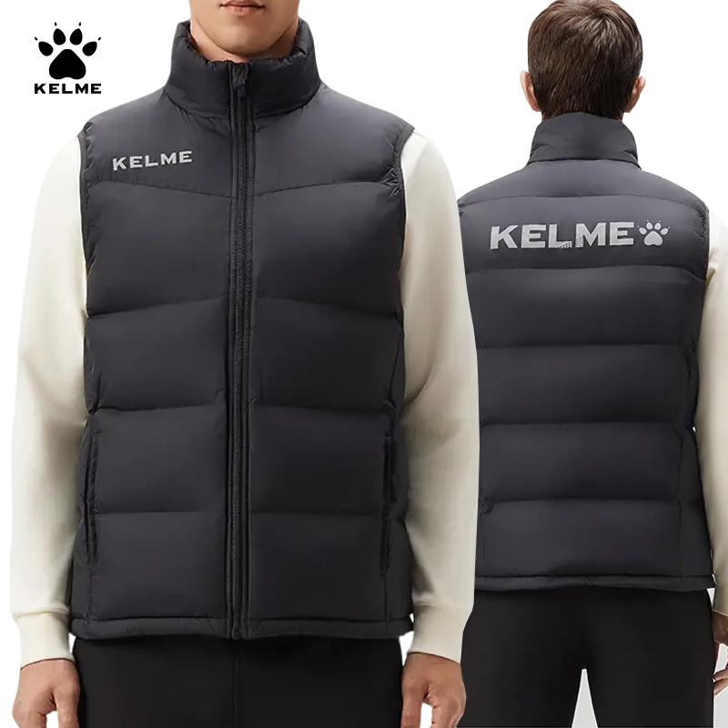 KELME/卡尔美棉马甲背心运动加厚立领情侣保暖防风LOGO字母时尚