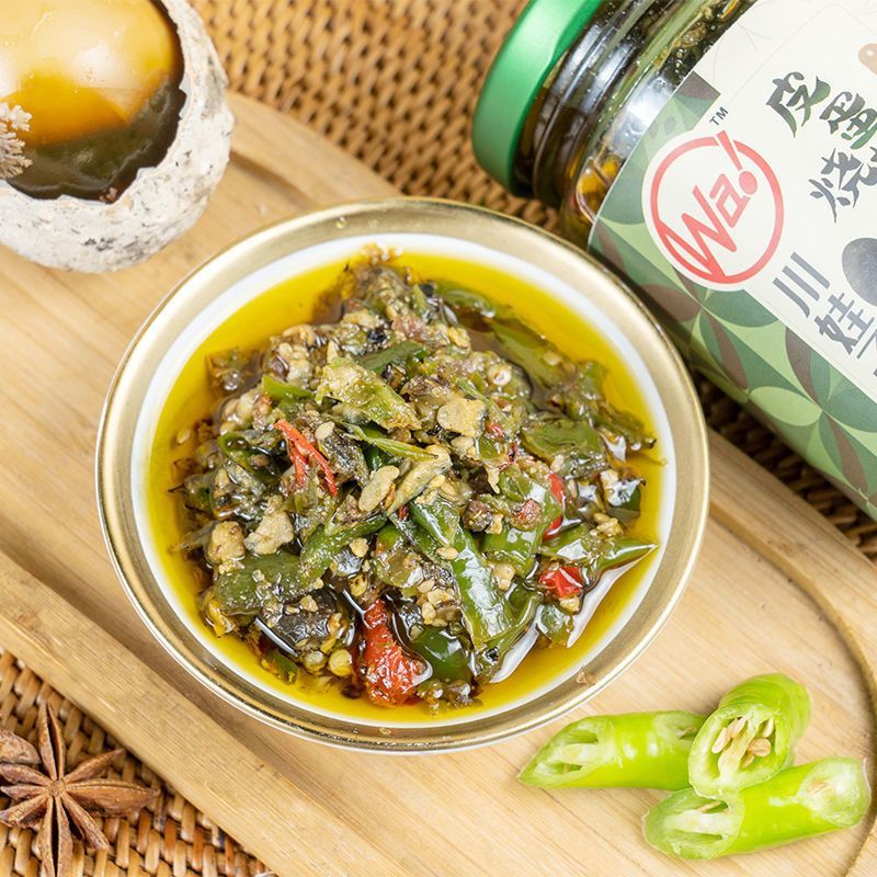 川娃子皮蛋烧椒酱香辣擂椒皮蛋酱炭烤烧椒酱拌饭拌面酱剁椒酱