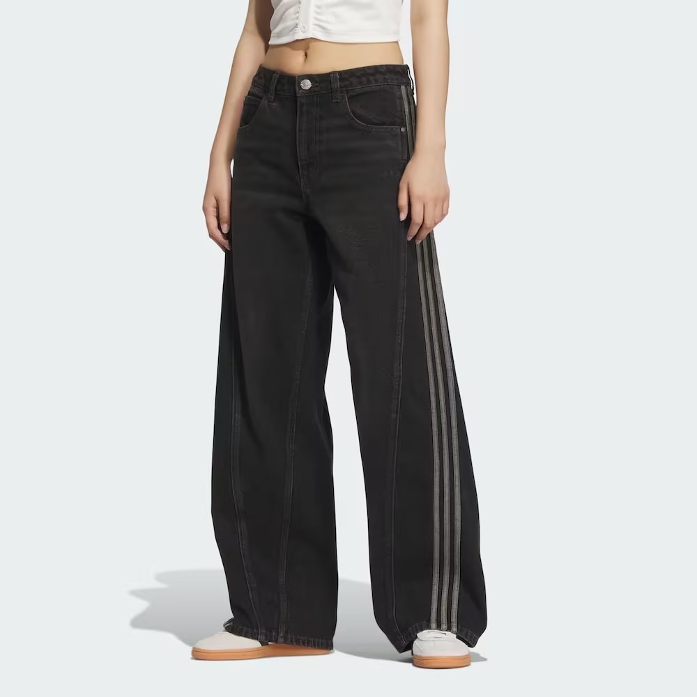 adidas/阿迪达斯蛇年新年款纯棉牛仔扭扭裤 JX6865