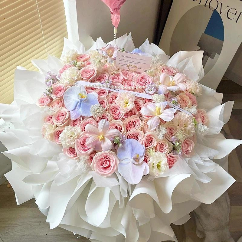 全国玫瑰花束蝴蝶兰鲜花速递同城送女友生日配送花店