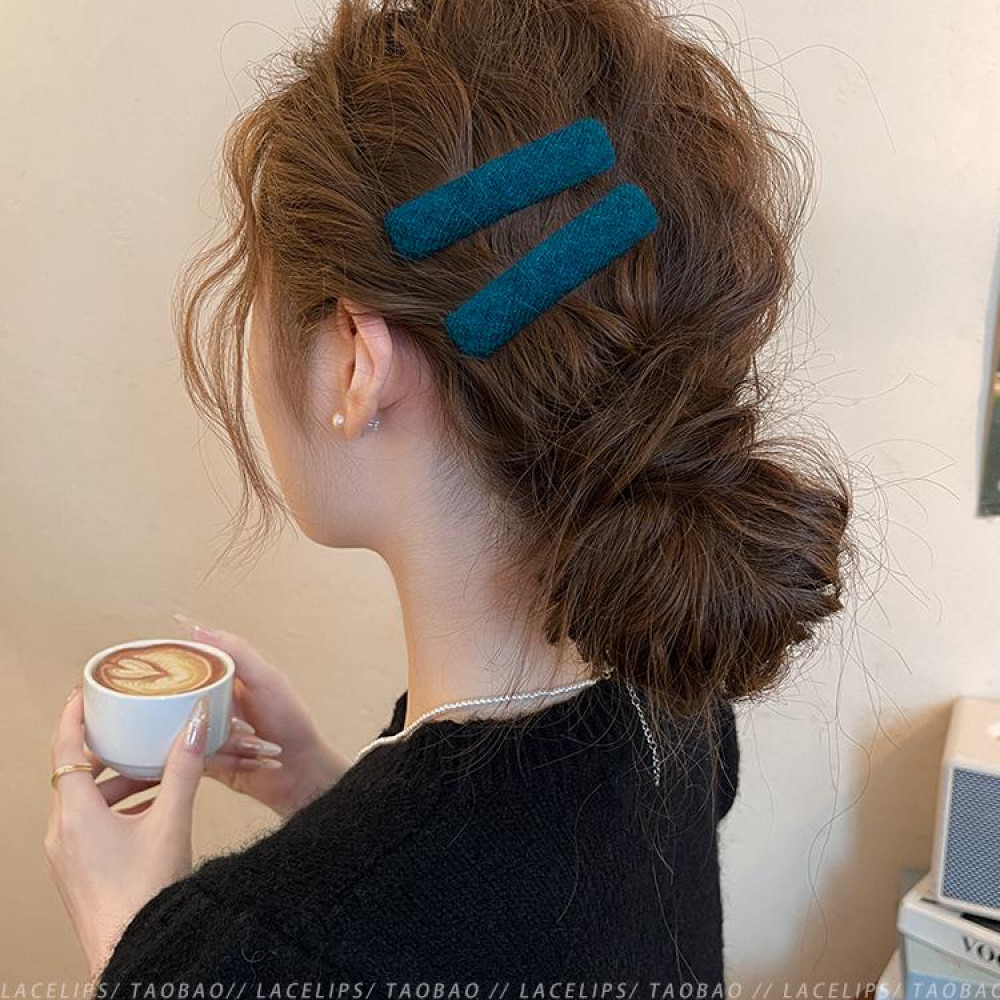 简约毛绒bb夹发夹女侧边夹2025新款一字夹子碎发卡前额刘海夹头饰