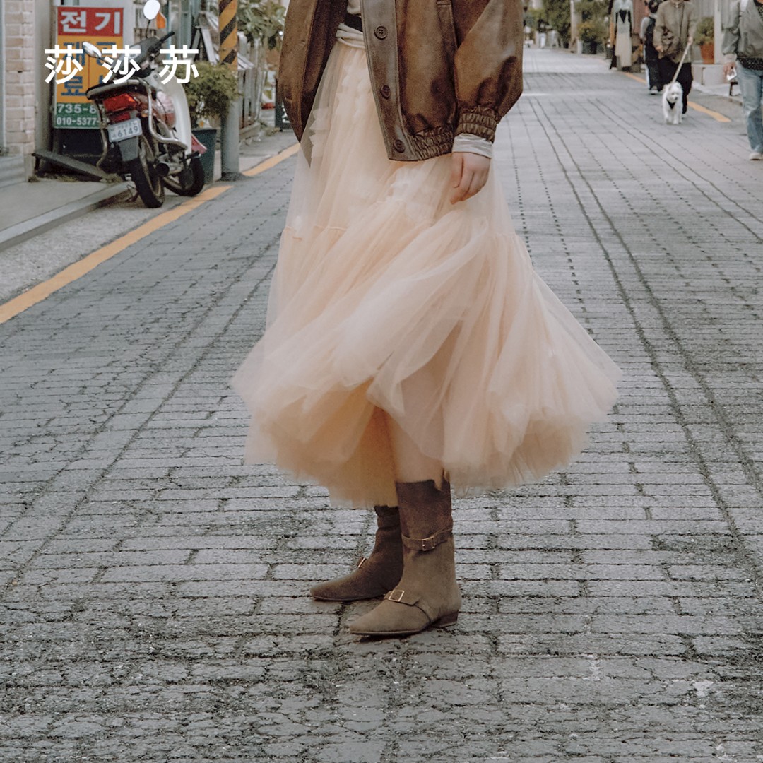 自由牧歌莎莎苏流光风西部牛仔靴休闲草原度假低跟靴子ZA65703-42