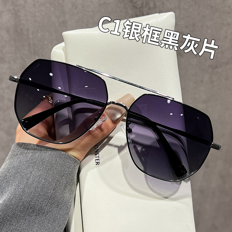 新款飞行员双梁墨镜男开车专用偏光防紫外线户外遮阳防晒太阳镜