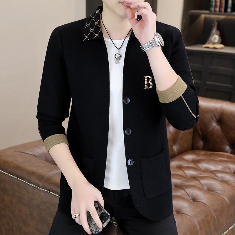 高端针织开衫男士春秋季2025新款高端休闲毛衣外套男装羊毛衫线衣