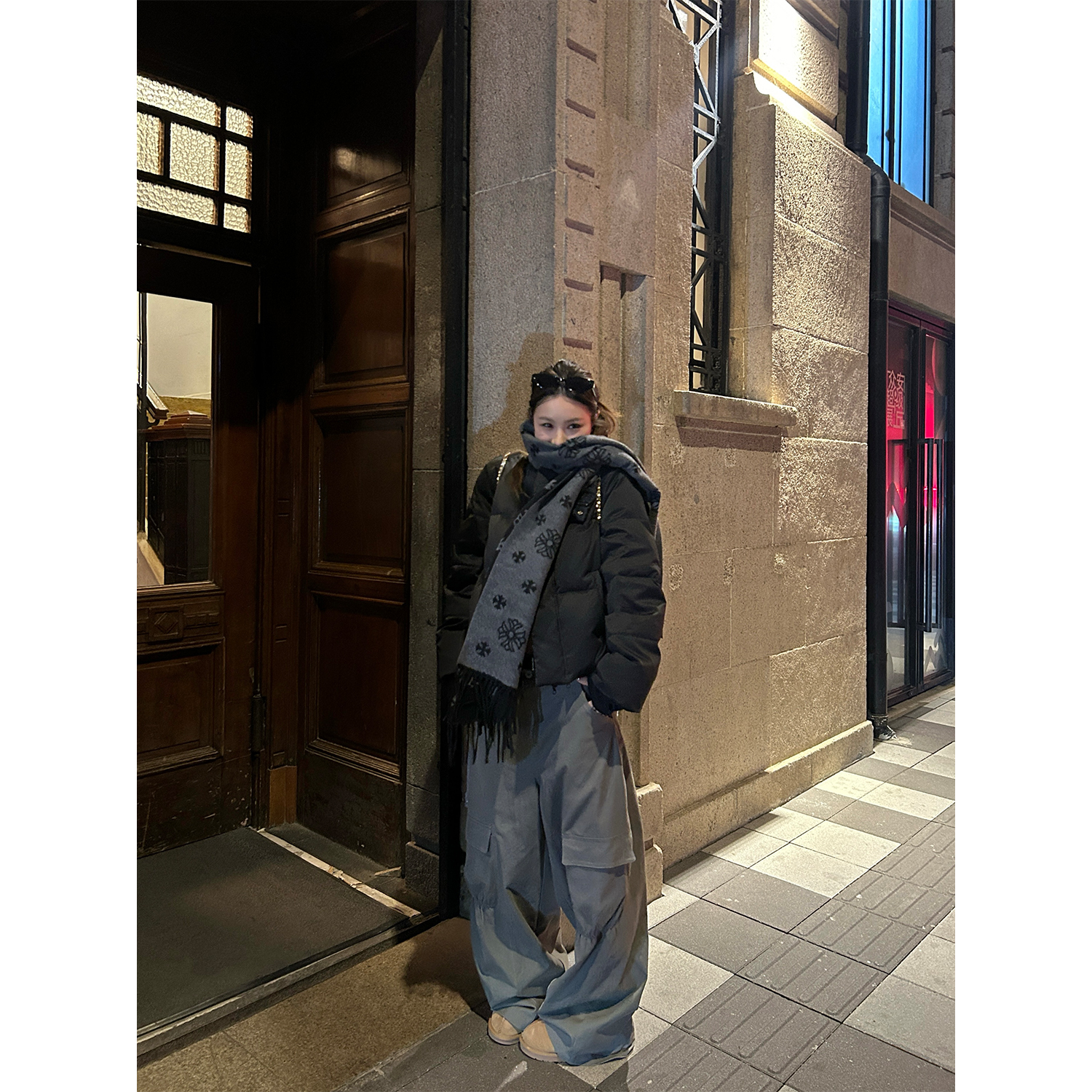 DYANGJUN【慵懒神裤】宽松打褶休闲裤女高腰阔腿裤百搭卫裤长裤