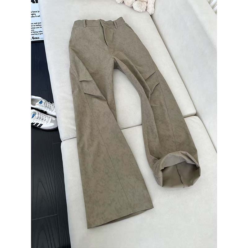 美式休闲扎染迷彩大理石纹裤子男款宽松阔腿夏秋高级感显瘦微喇裤