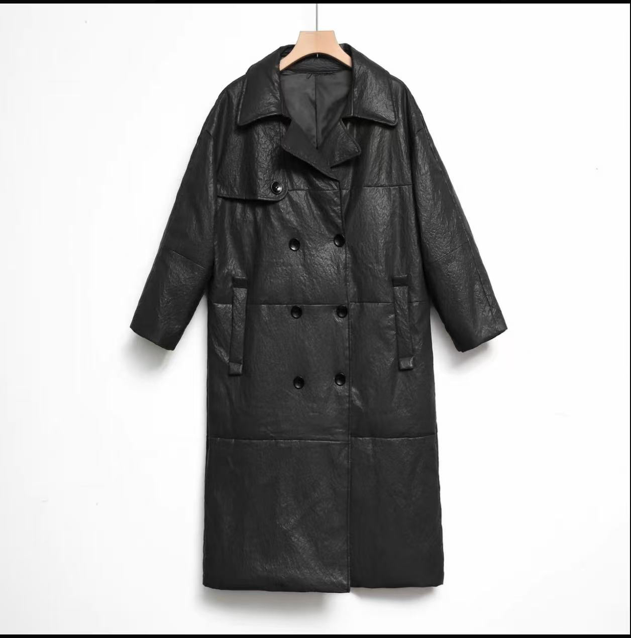 长款绵羊皮鹅绒服时尚潮流女士简约风大气保暖外套上车21050