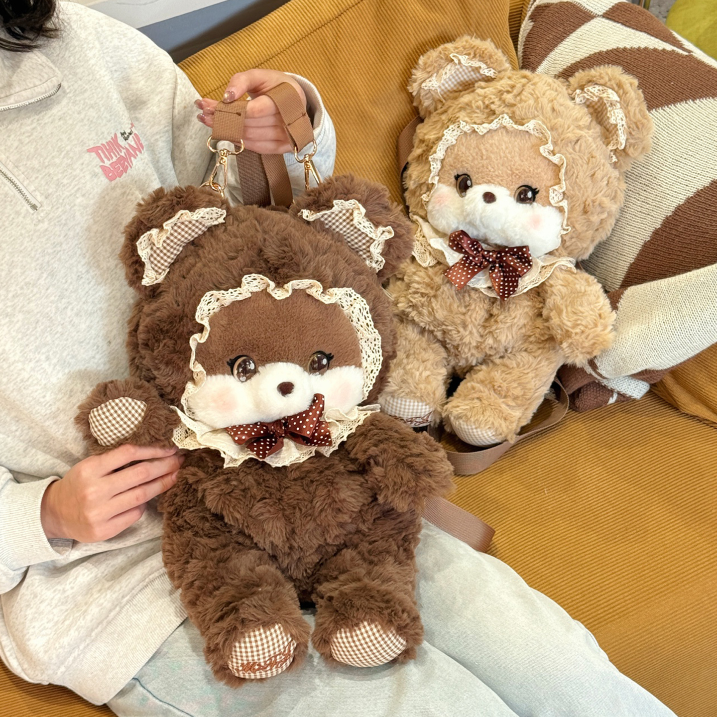 可爱公主毛绒双肩包包玩偶卡通动物玩具玩偶背包女生日圣诞节礼物