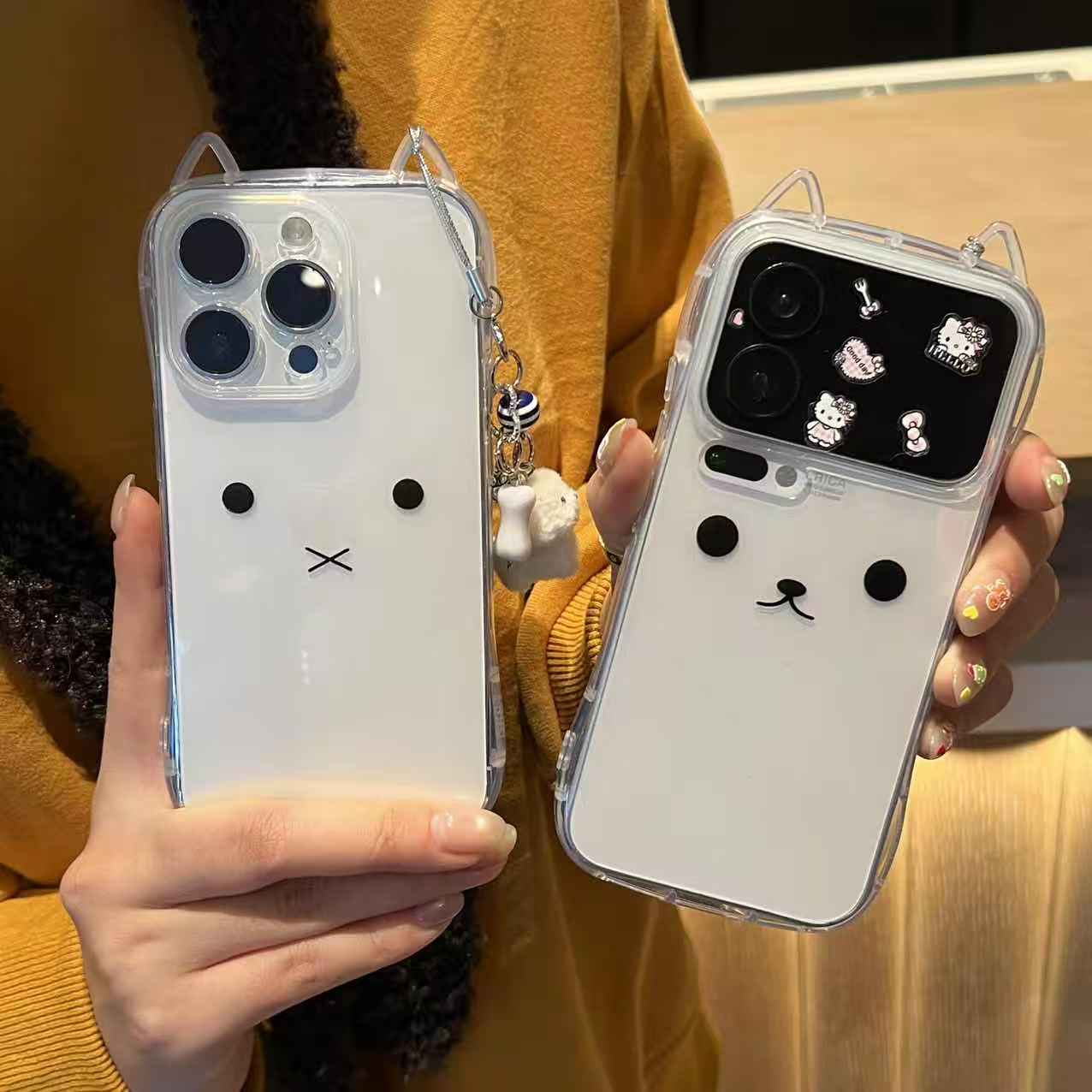 米菲小熊表情挂件适用苹果17/16猫耳手机壳小米15vivo华为p70oppo