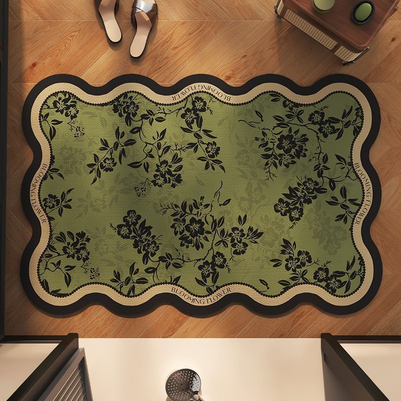 中古风浴室吸水地垫卫生间硅藻泥厕所洗手间门口速干脚垫地毯LQ