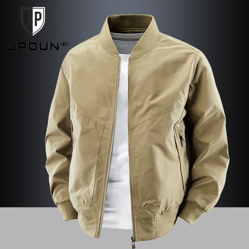 JPDUN吉普盾棒球领夹克男工装风秋装外套夹克衫美式复古飞行夹克