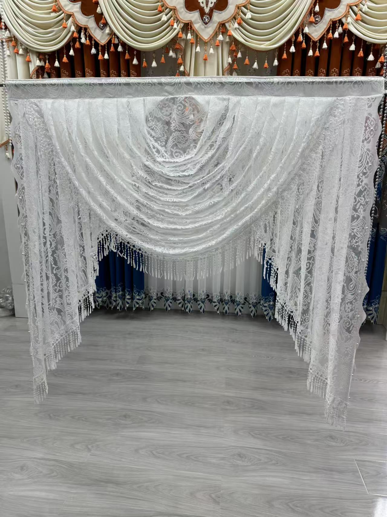 新款法式风格波浪窗帘适用于门窗厨房美观高级