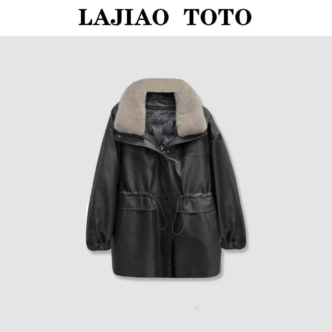 辣椒姐【貂领皮鹅】绵羊皮轻柔轻奢保暖冬季皮鹅绒女士外套#26801