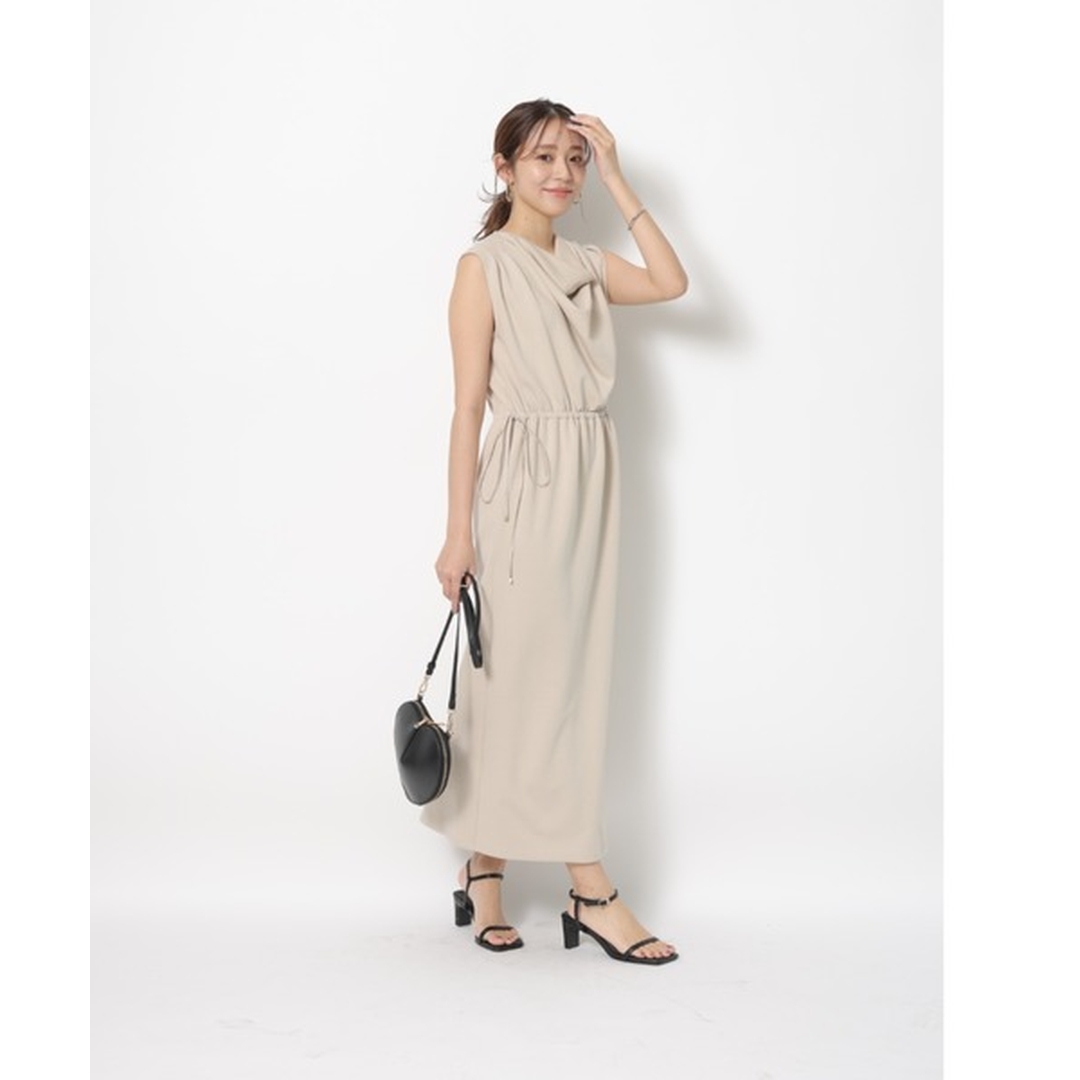 【MonTendre】夏季新款 A 气质休闲缎带垂褶领口剪裁无袖连衣裙