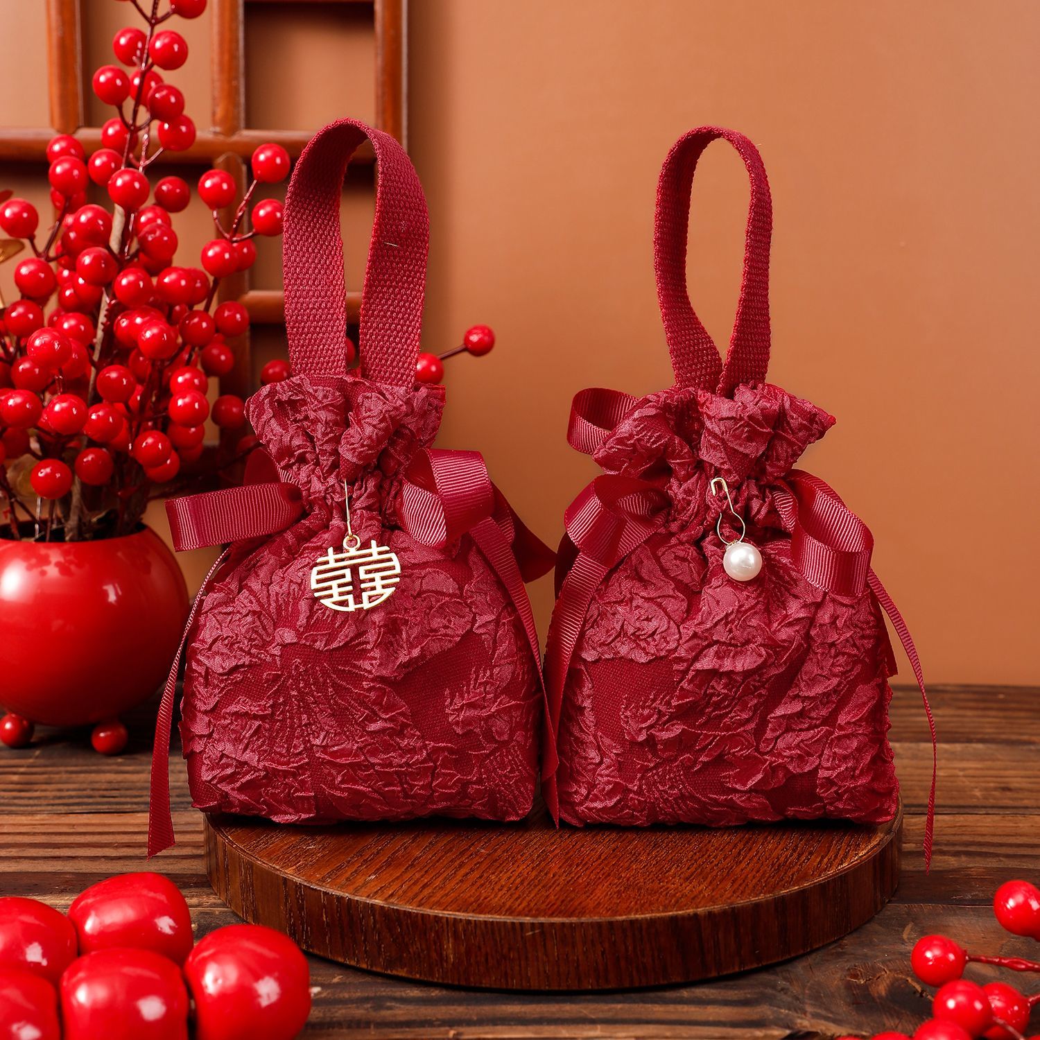 喜糖糖盒ins新款婚礼袋子结婚手提糖果折叠盒子伴手礼盒空盒