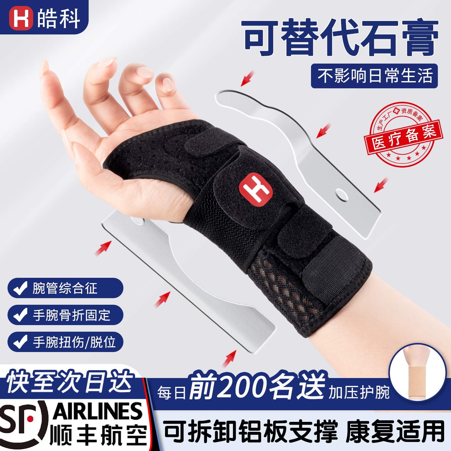护腕运动扭伤手腕腱鞘男女腕关节固定支具骨折疼劳损康复保护套