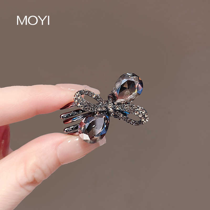 甜美高级感靓丽水钻侧边夹镂空蝴蝶结额前碎发刘海鸭嘴夹发卡发夹