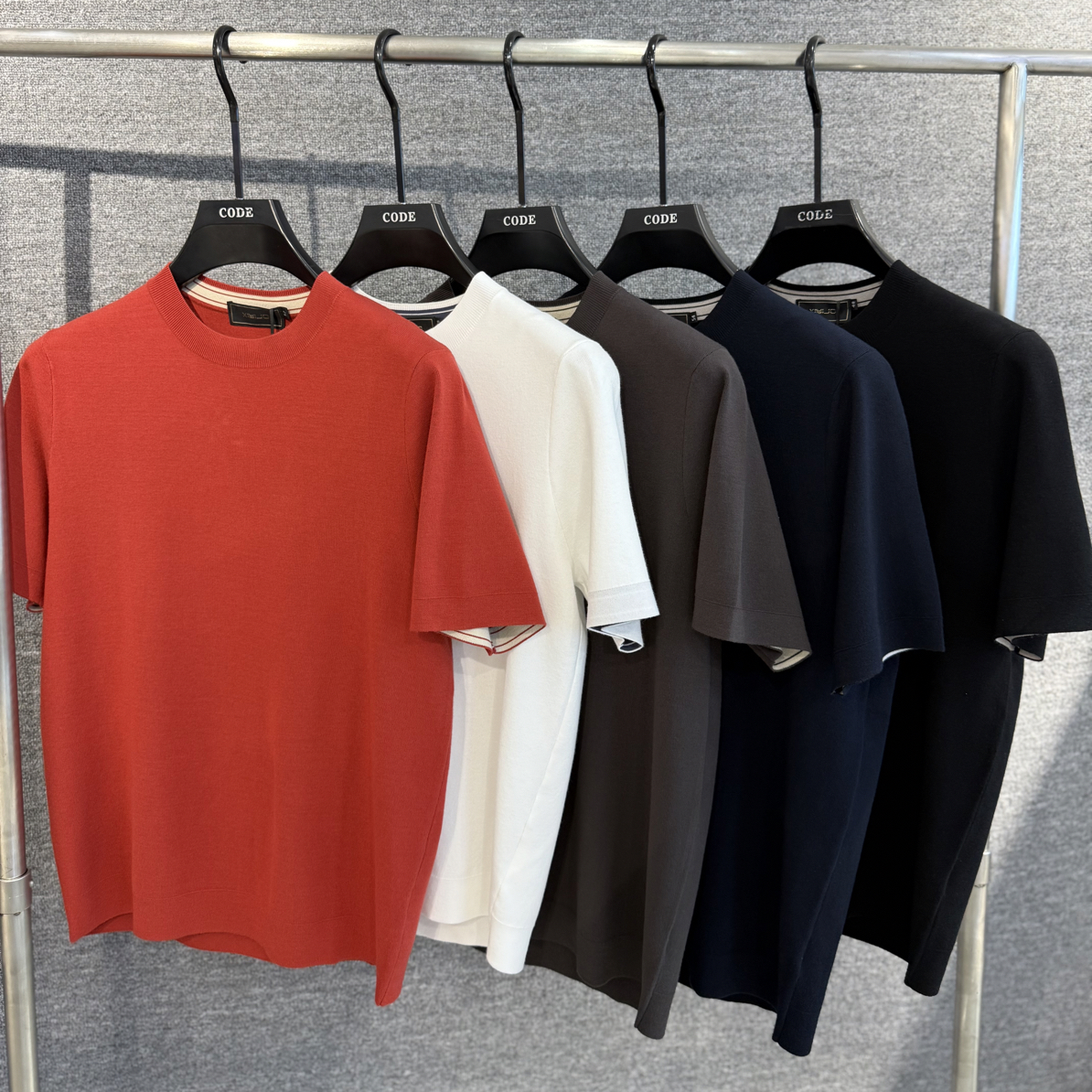 可卡肤短袖秋冬针织纯色厚款毛衫夏季男款简约打底衫