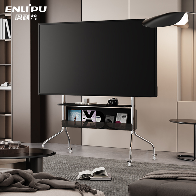 恩利普流光翼A10电视机可移动支架65/75/85英寸落地式带滑轮架子