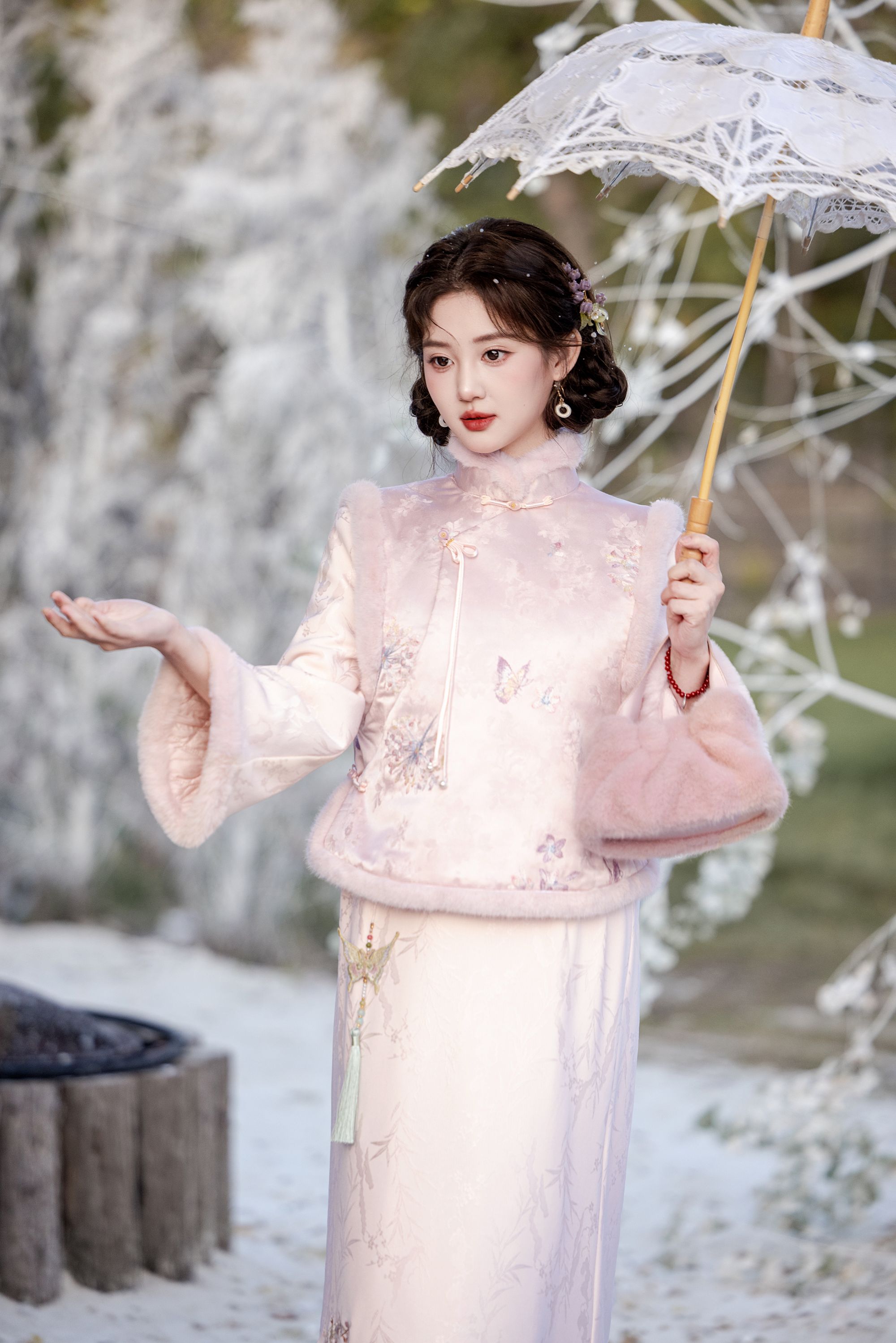 苏故里【晴格格】新款加绒加厚冬款旗袍改良版拜年服减龄套装气质