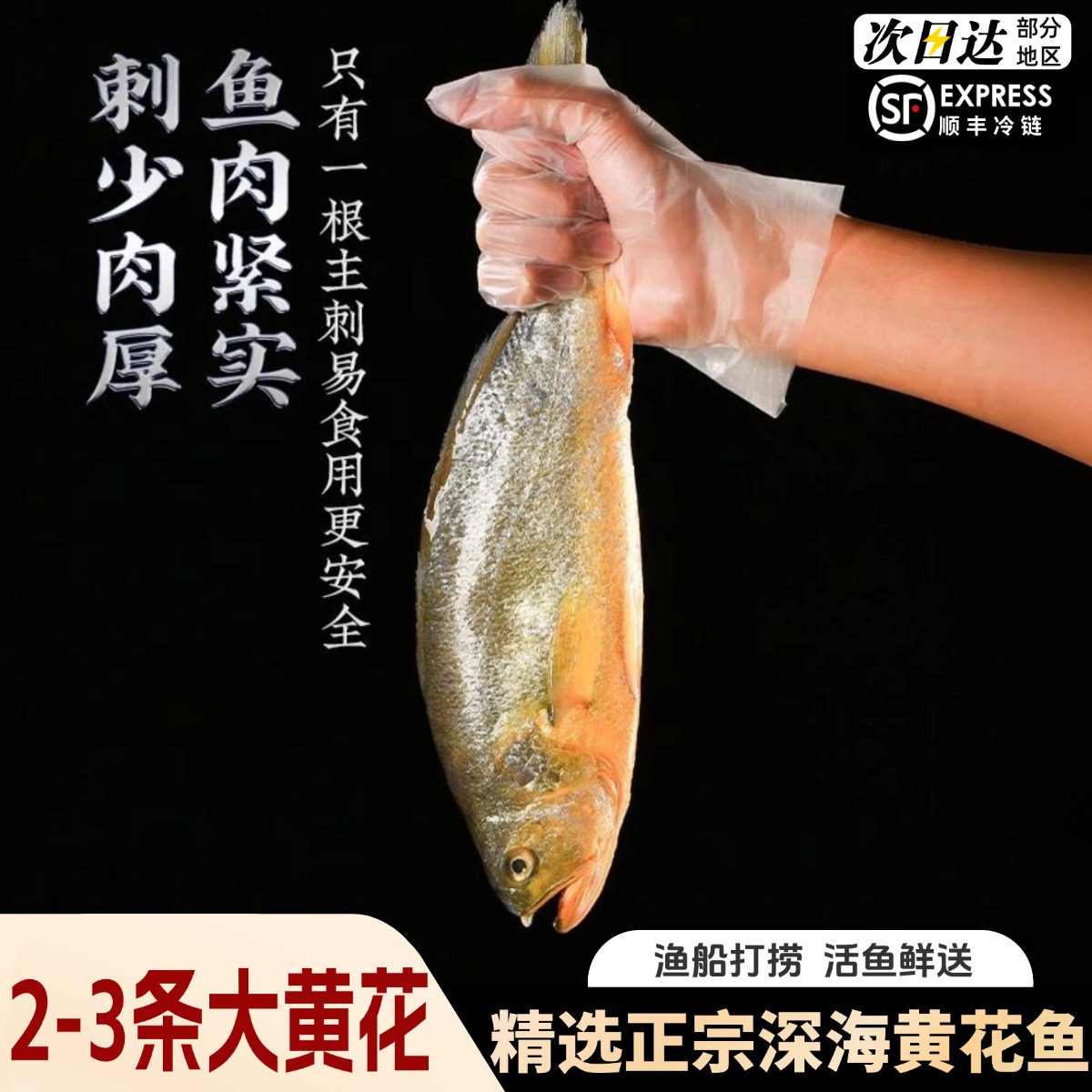 顺丰次日达【礼盒装】福建宁德大黄花鱼鲜活冷冻生鲜2斤/条