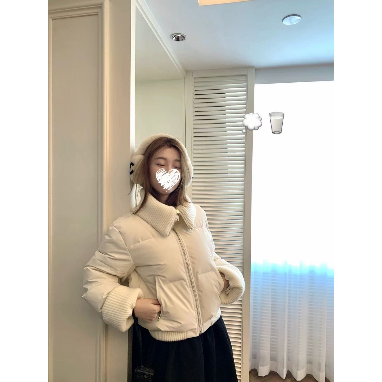 秋冬简约针织加厚立领百搭棉服外套   82199