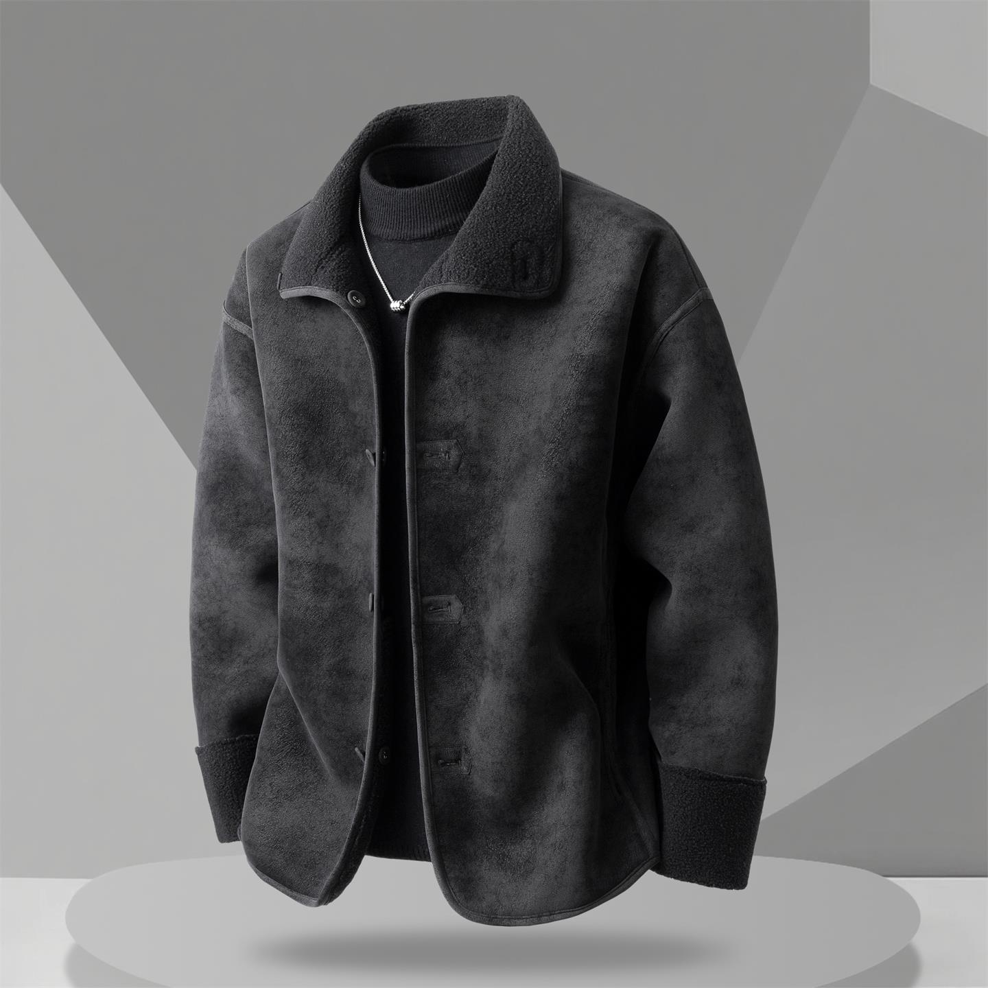 美式加绒加厚上衣棉服韩版厚款男士保暖冬季棉衣短款翻领男棉袄