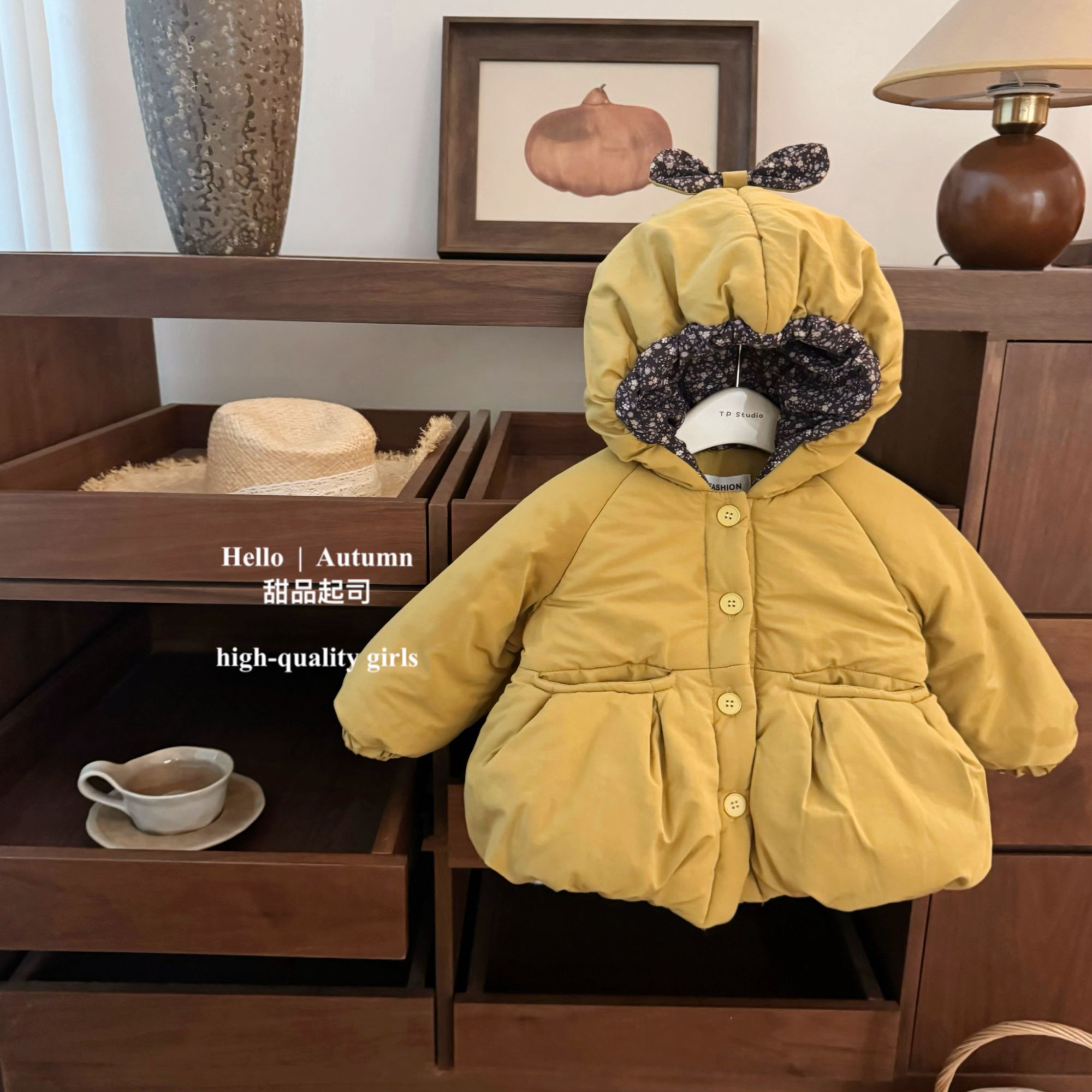 【现】【甜品起司】cos小洋葱！原创女宝超可爱尖尖帽棉服洋气外套