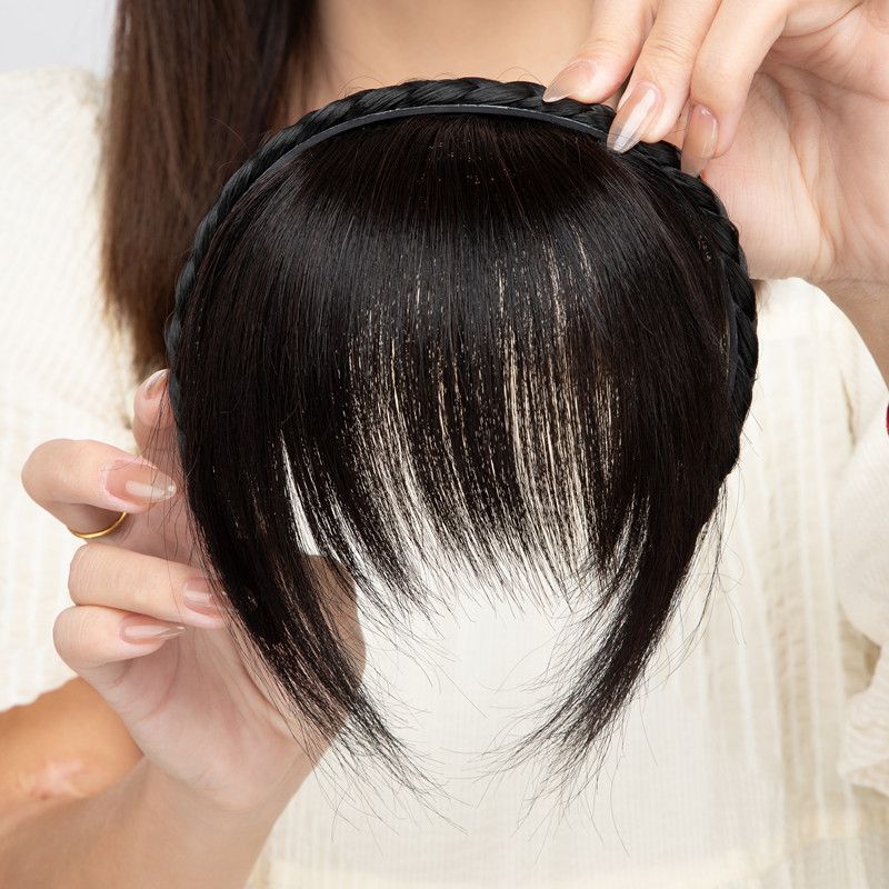 刘海发箍假发女自然隐形一体法式空气刘海化纤发真发云朵发箍刘海