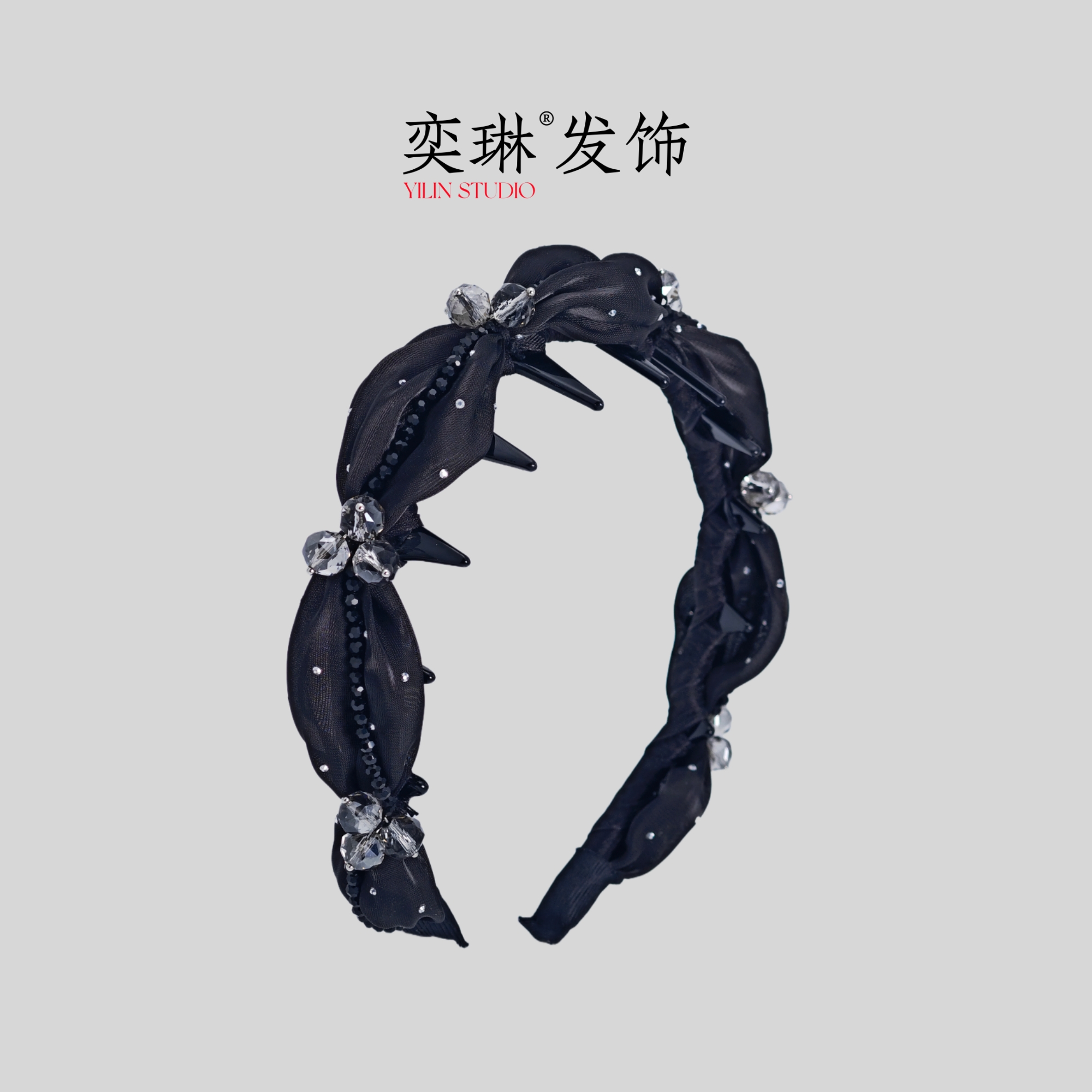 0161简约网纱满天星发饰优雅瑞丽风气质女发箍复古宫廷原创设计