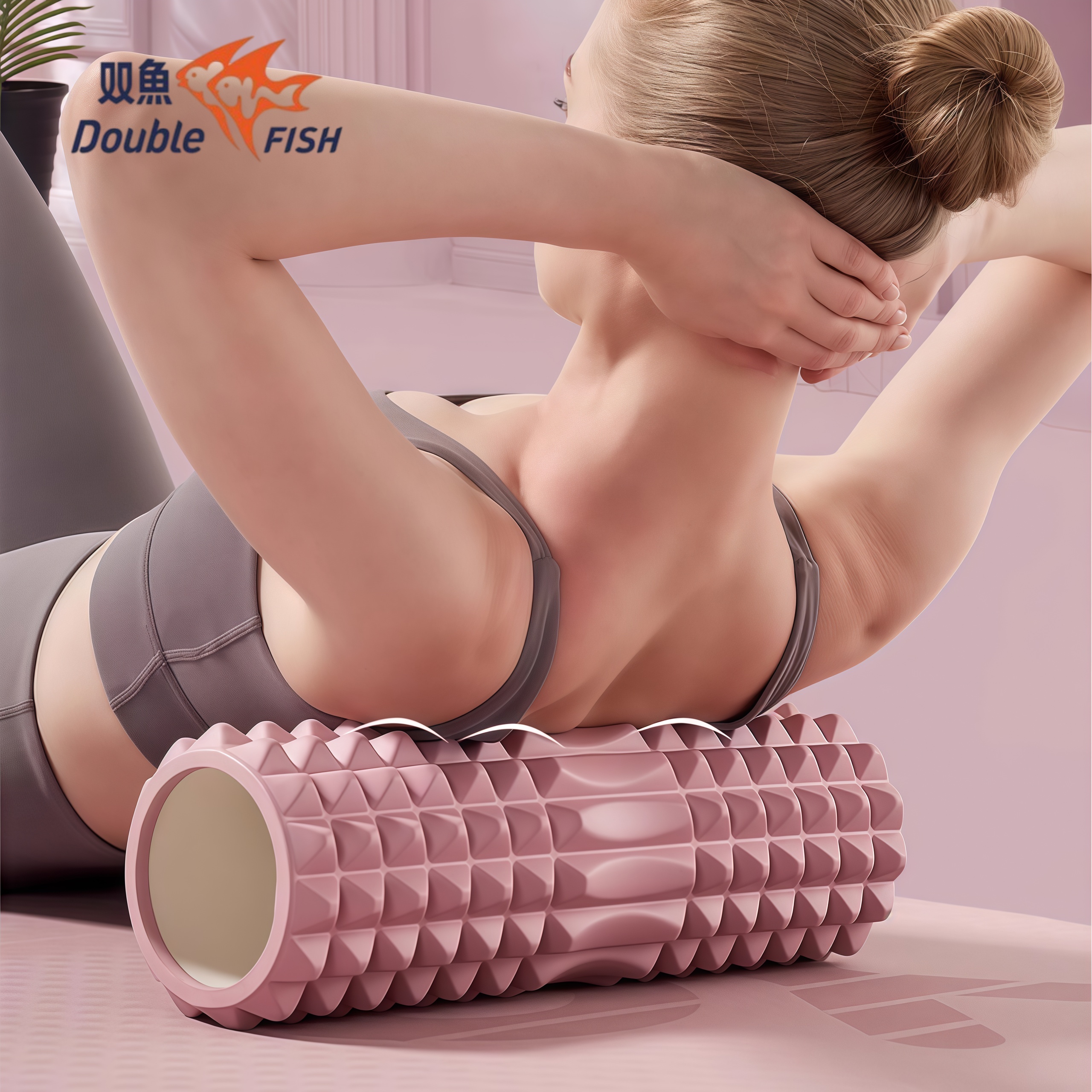 双鱼泡沫轴滚轴狼牙棒瑜伽泡沫轴肌肉放松滚轮轴美腿按摩轴瑜伽柱