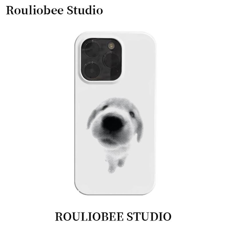 欧克里里像素点点小狗适用苹果16/15promax果冻手机壳13/14创意12