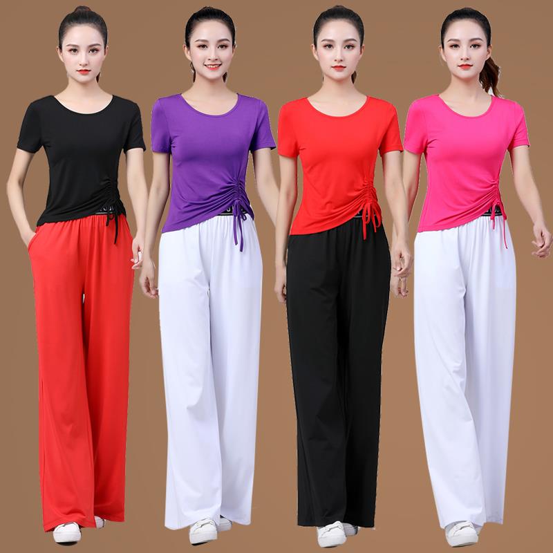 2025广场舞夏季新款时尚中老年跳健身操舞蹈衣服鬼步舞运动演出服