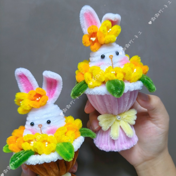 创意扭扭棒小花束成品手工摆件礼物