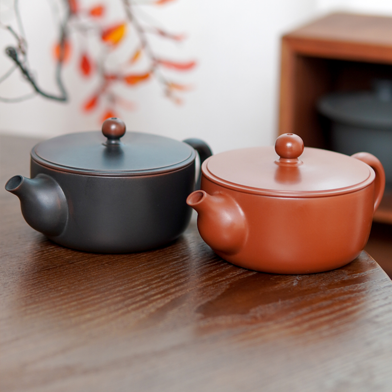 涌泉 原创37孔过滤 汉瓦壶 约120cc 大口实用广西坭兴陶手工茶壶